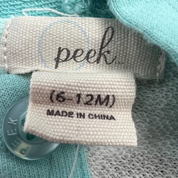 Peek Babies' Holiday Fashion Button Striped Hooded Romper Multicolor 6-12M NWT - Picture 3 of 3